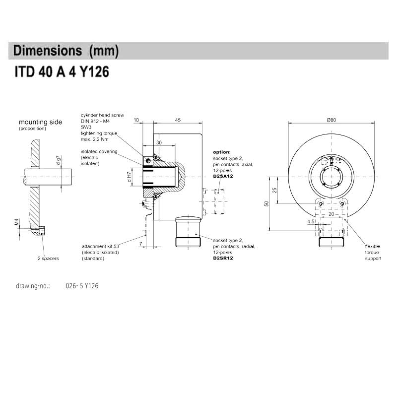 ITD40A4Y126-1024-H-NI-D2SR12-S16-IP65-95 - 11062935